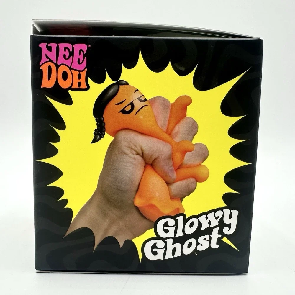 New Sealed NeeDoh Glowy Ghost Green Grumpy Halloween Glow In The Dark Schylling